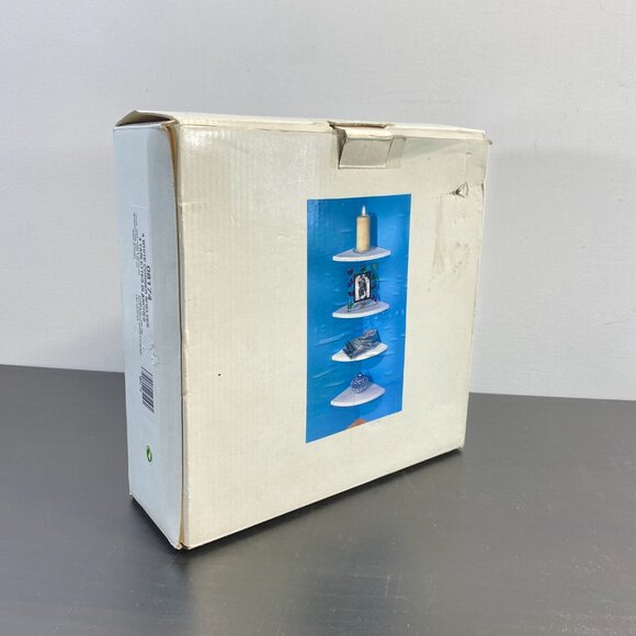 Smart Corner Shelf, 4 Pcs Wall Mount Shelves, Round Front Barrier Edge, Vintage - Picture 10 of 10